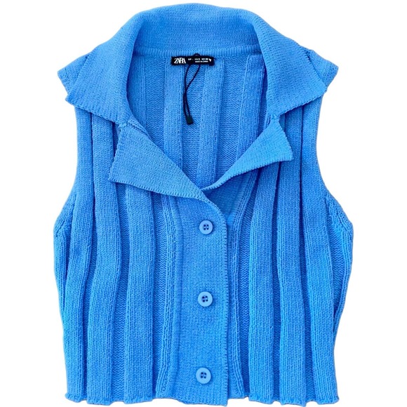 Zara Chenille Ribbed Button Up Sweater - Picture 4 of 6